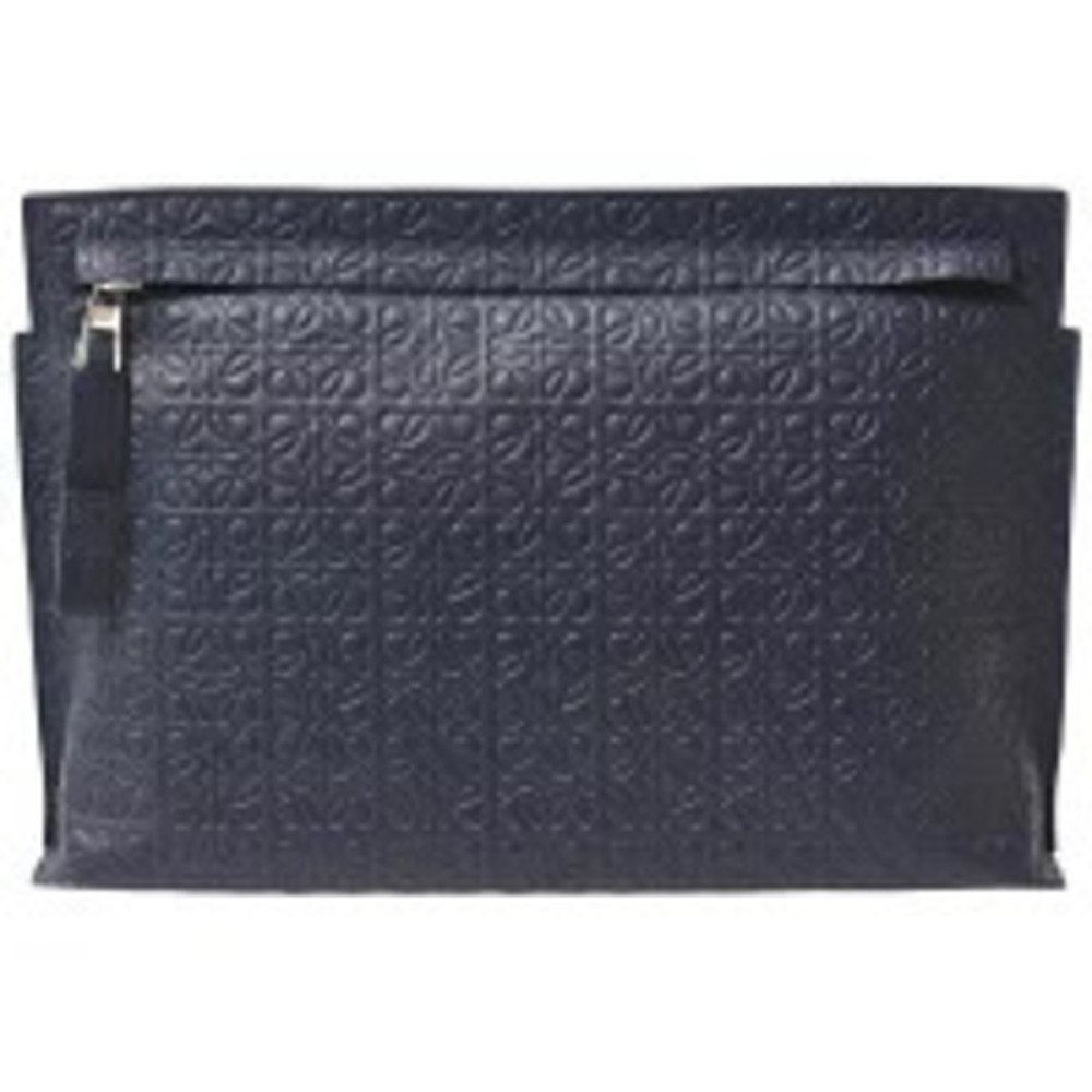 Loewe bag T Clutch Repeat Anagram clutch leather Navy Blue